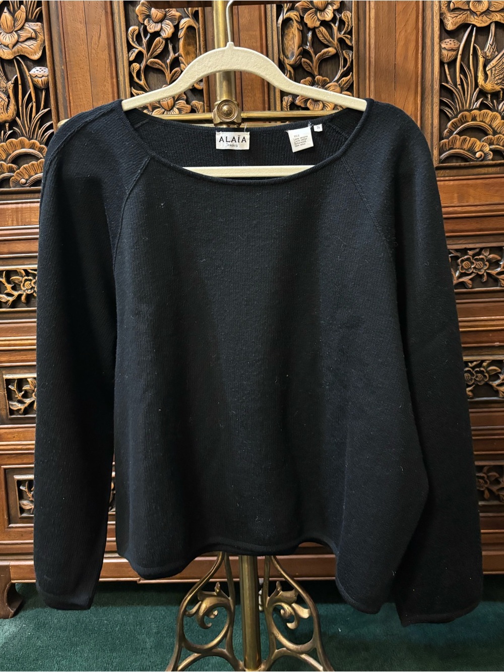 Vintage Alaïa Paris Black 100% Virgin Wool Sweater